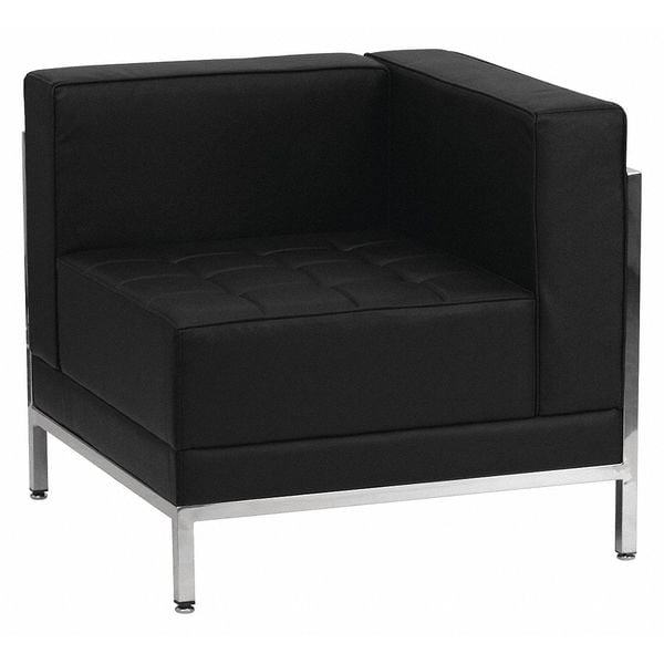 Flash Furniture Hercules Imagination Chair, Black Back, 28-1/2 in W 28-1/2" L 27-1/2" H, Leather Seat - ZB-IMAG-RIGHT-CORNER-GG