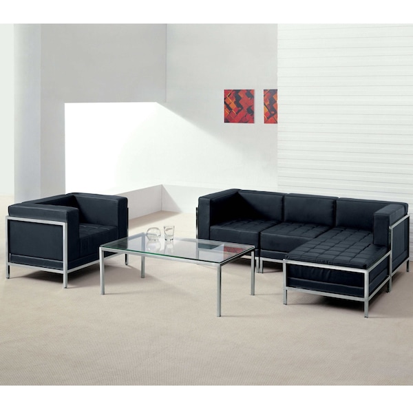 Flash Furniture Hercules Imagination Chair, Black Back, 28-1/2 in W 28-1/2" L 27-1/2" H, Leather Seat - ZB-IMAG-LEFT-CORNER-GG