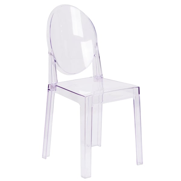 Flash Furniture Ghost Chair with Oval Back in Transparent Crystal - 4-OW-GHOSTBACK-18-GG