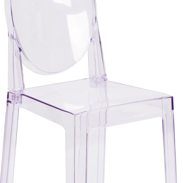 Flash Furniture Ghost Chair with Oval Back in Transparent Crystal - 4-OW-GHOSTBACK-18-GG