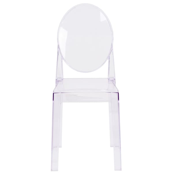 Flash Furniture Ghost Chair with Oval Back in Transparent Crystal - 4-OW-GHOSTBACK-18-GG