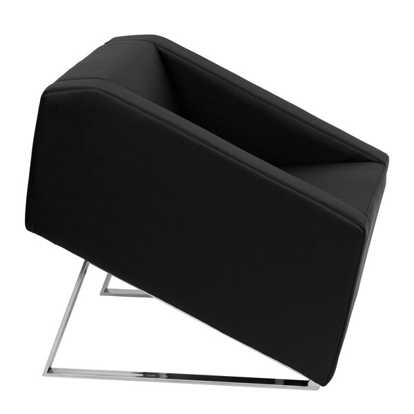 Flash Furniture Hercules Smart Lounge Chair, Black Back, 30 in W 33" L 29-1/2" H, Flared, Leather Seat - ZB-SMART-BLACK-GG