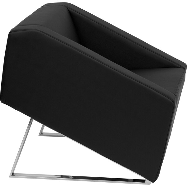 Flash Furniture Hercules Smart Lounge Chair, Black Back, 30 in W 33" L 29-1/2" H, Flared, Leather Seat - ZB-SMART-BLACK-GG