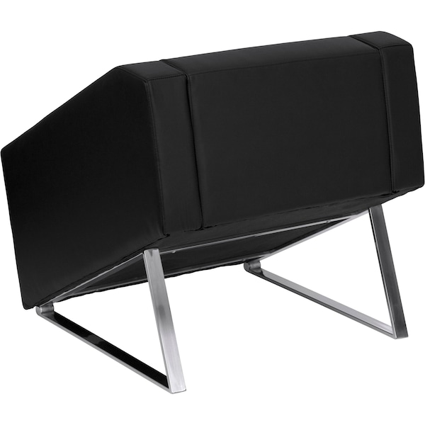 Flash Furniture Hercules Smart Lounge Chair, Black Back, 30 in W 33" L 29-1/2" H, Flared, Leather Seat - ZB-SMART-BLACK-GG