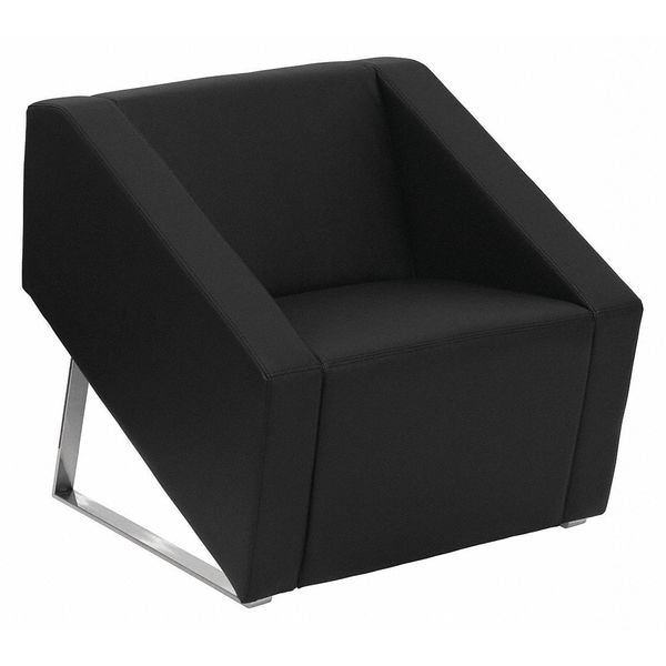 Flash Furniture Hercules Smart Lounge Chair, Black Back, 30 in W 33" L 29-1/2" H, Flared, Leather Seat - ZB-SMART-BLACK-GG