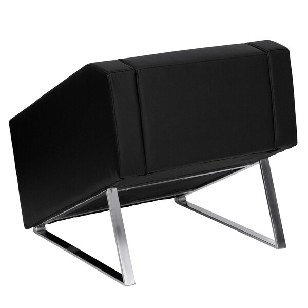 Flash Furniture Hercules Smart Lounge Chair, Black Back, 30 in W 33" L 29-1/2" H, Flared, Leather Seat - ZB-SMART-BLACK-GG