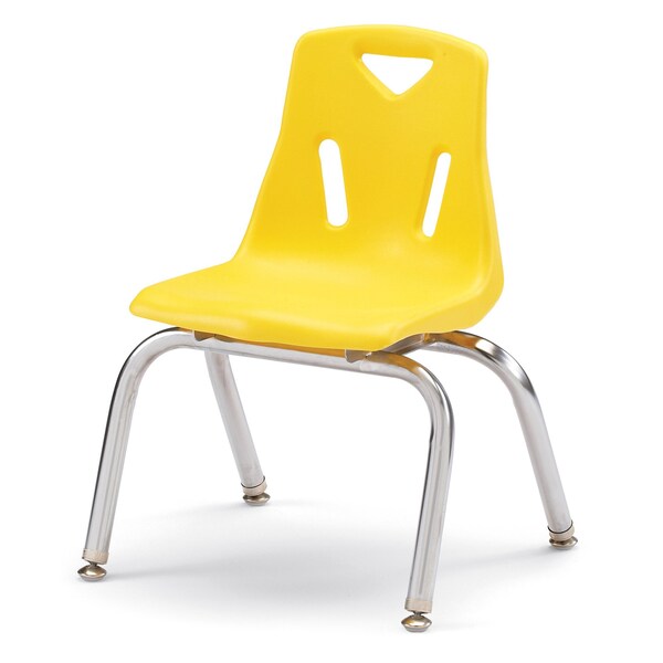 Jonti-Craft Berries Stacking Chair with Chrome-Plated Legs, 12 in. Ht, Yellow - 8142JC1007
