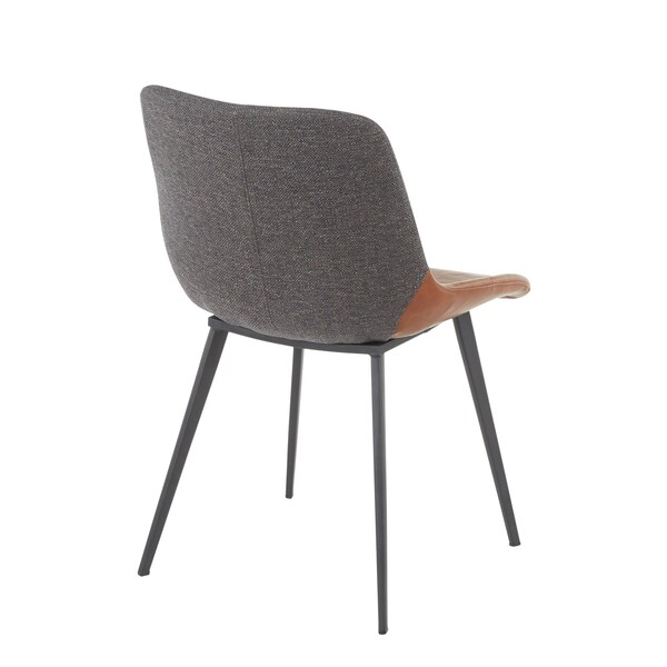 Lumisource Outlaw Two-Tone Chair in Brown Faux Leather and Grey Fabric, PK 2 - DC-OTLW BKBNGY2