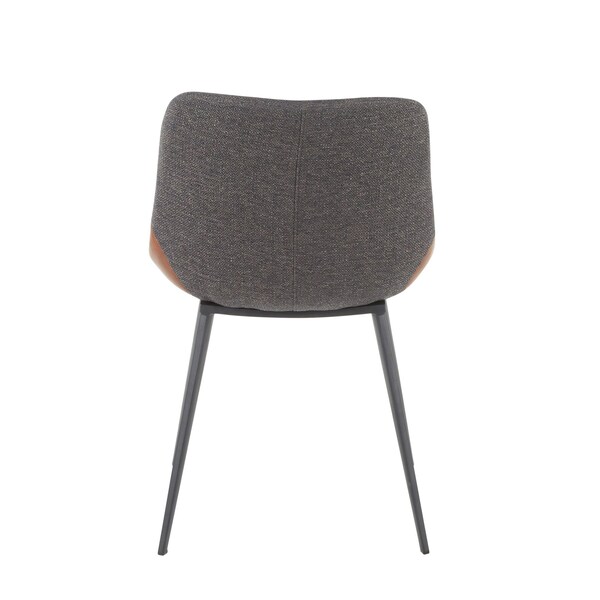 Lumisource Outlaw Two-Tone Chair in Brown Faux Leather and Grey Fabric, PK 2 - DC-OTLW BKBNGY2