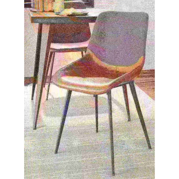 Lumisource Outlaw Two-Tone Chair in Brown Faux Leather and Grey Fabric, PK 2 - DC-OTLW BKBNGY2
