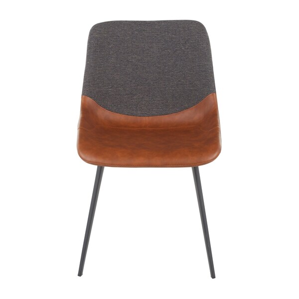 Lumisource Outlaw Two-Tone Chair in Brown Faux Leather and Grey Fabric, PK 2 - DC-OTLW BKBNGY2