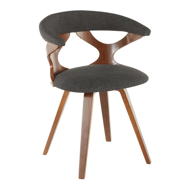 Lumisource Gardenia Dining/Accent Chair in Walnut and Charcoal Fabric - CH-GARD WLCHAR