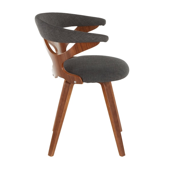 Lumisource Gardenia Dining/Accent Chair in Walnut and Charcoal Fabric - CH-GARD WLCHAR