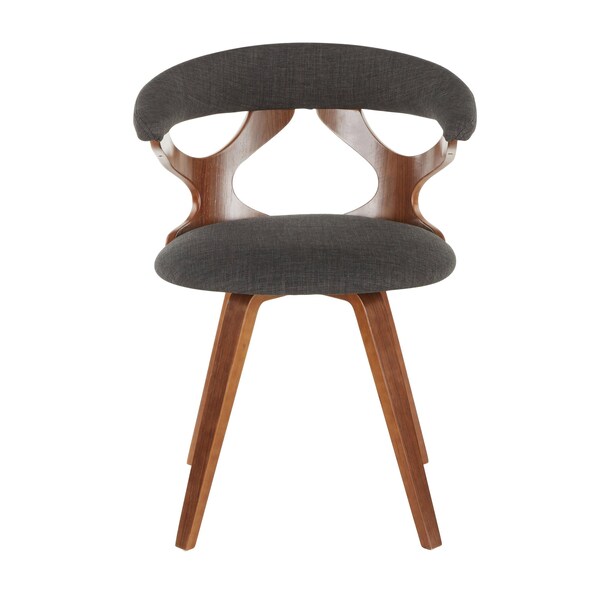 Lumisource Gardenia Dining/Accent Chair in Walnut and Charcoal Fabric - CH-GARD WLCHAR