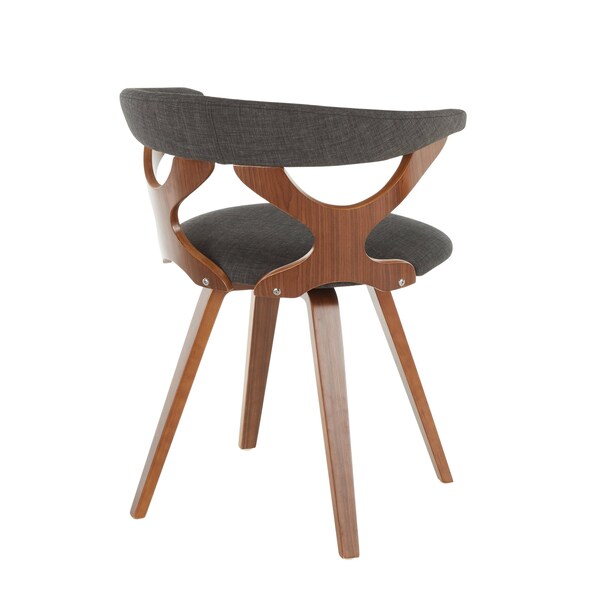 Lumisource Gardenia Dining/Accent Chair in Walnut and Charcoal Fabric - CH-GARD WLCHAR