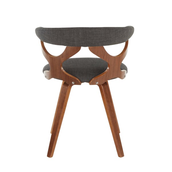 Lumisource Gardenia Dining/Accent Chair in Walnut and Charcoal Fabric - CH-GARD WLCHAR