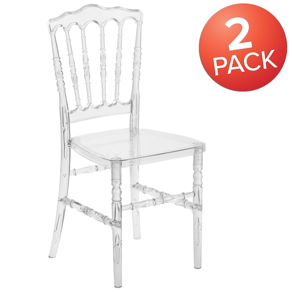 Flash Furniture Flash Elegance Crystal Ice Napoleon Stacking Chair - 2-BH-H002-CRYSTAL-GG
