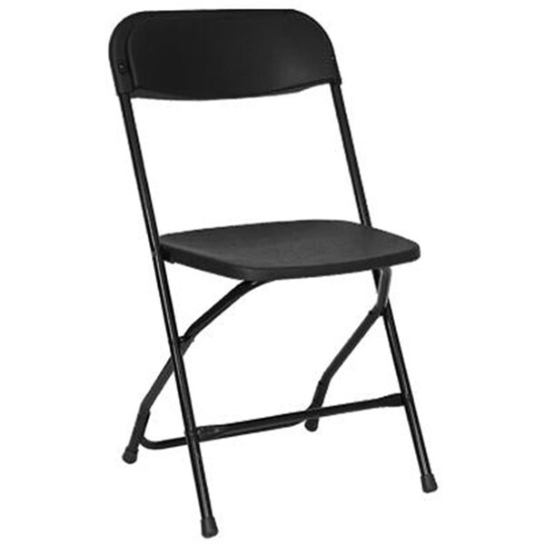 Deluxdesigns 2185 Plastic Folding Chair - Black, 10PK - DE2498919
