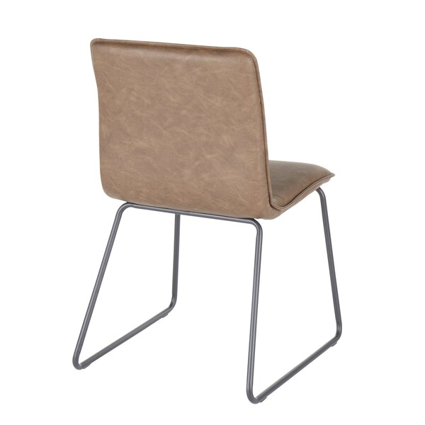 Lumisource Casper Chair in Black Metal and Espresso Faux Leather Fabric, PK 2 - CH-CASPER BKE2