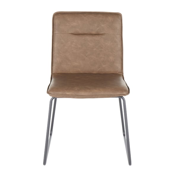 Lumisource Casper Chair in Black Metal and Espresso Faux Leather Fabric, PK 2 - CH-CASPER BKE2