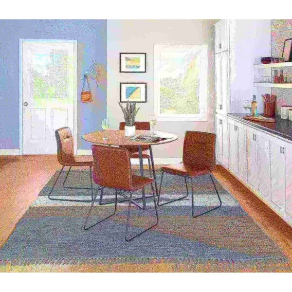 Lumisource Casper Chair in Black Metal and Espresso Faux Leather Fabric, PK 2 - CH-CASPER BKE2