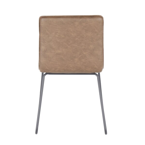Lumisource Casper Chair in Black Metal and Espresso Faux Leather Fabric, PK 2 - CH-CASPER BKE2