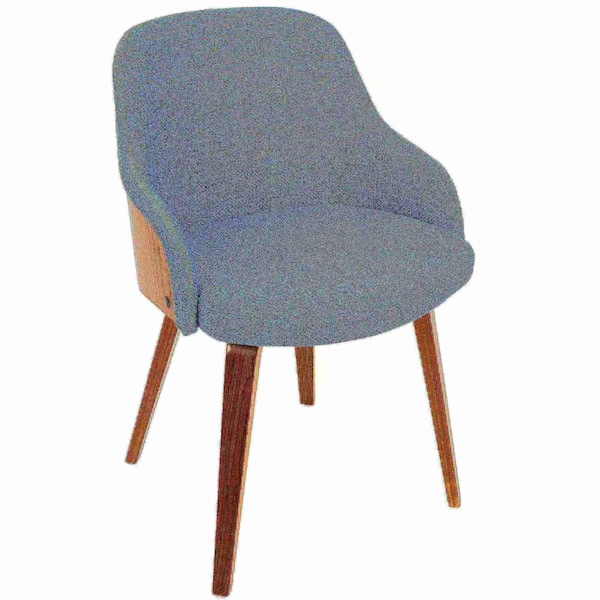 Lumisource Bacci Dining/ Accent Chair in Walnut Wood and Teal Fabric - CH-BCCI WL+TL