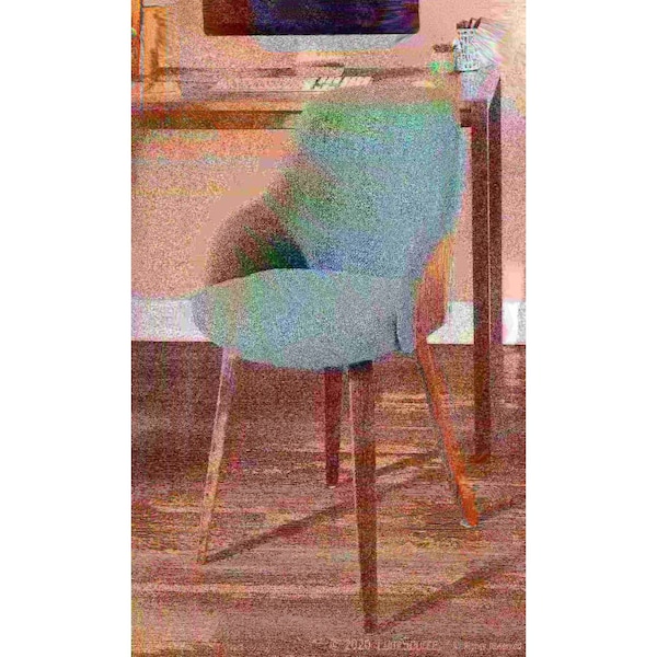 Lumisource Bacci Dining/ Accent Chair in Walnut Wood and Teal Fabric - CH-BCCI WL+TL