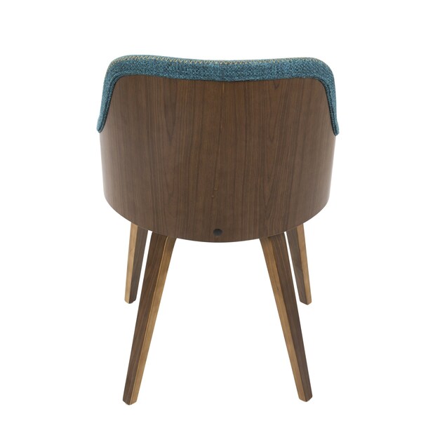 Lumisource Bacci Dining/ Accent Chair in Walnut Wood and Teal Fabric - CH-BCCI WL+TL