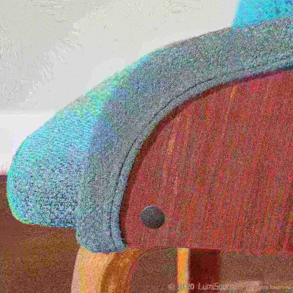 Lumisource Bacci Dining/ Accent Chair in Walnut Wood and Teal Fabric - CH-BCCI WL+TL