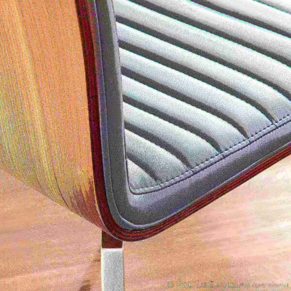Lumisource Mason Chair in Stainless Steel, Walnut Wood, Grey Faux Leather, PK 2 - CH-MSNSWV WLGY2