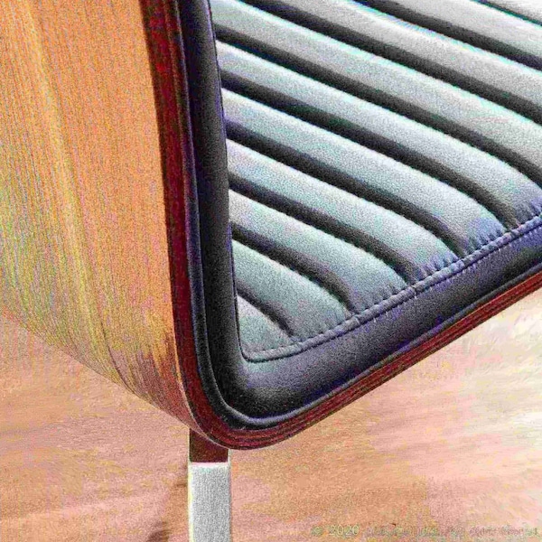 Lumisource Mason Chair in Stainless Steel, Walnut Wood, Black Faux Leather, PK 2 - CH-MSNSWV WLBK2