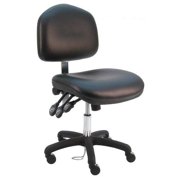 Benchpro Ergonomic Chair Ergonomic Chair, 17" to 22" Height, Vinyl, Black - WNS-DCRB-TLC-WW-BLACK