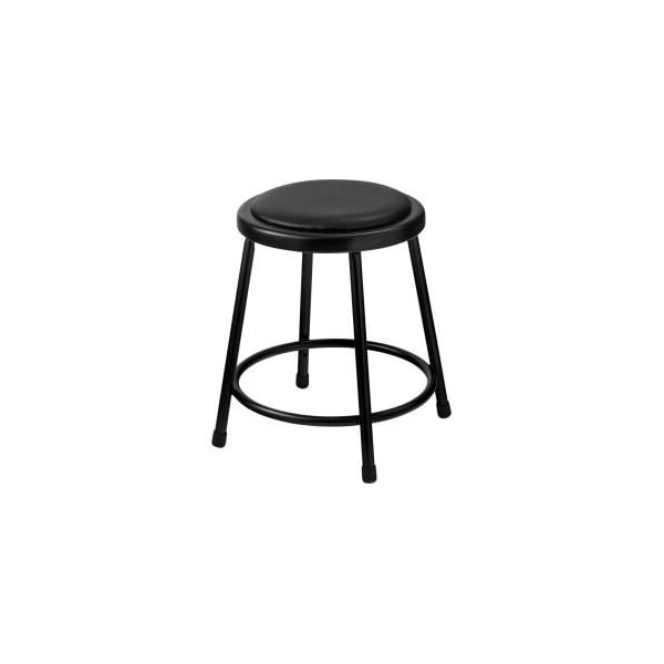 National Public Seating Interion 18" Steel Work Stool with Vinyl Seat - Backless - Black - Pack of 2 - INT-6418-10/2