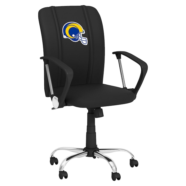 Dreamseat Curve Task Chair with Los Angeles Rams Helmet Logo - XZOCCURVE-PSNFL20082