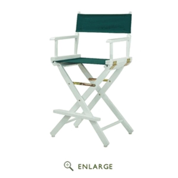 Betterbeds 220-01-021-32 24 in. Directors Chair White Frame with Hunter Green Canvas - BE4257056