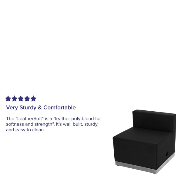Flash Furniture Hercules Guest Chair, Black Seat, Black Back, 25 1/2" W 25 1/4" L 27" H, No Arms - ZB-803-CHAIR-BK-GG