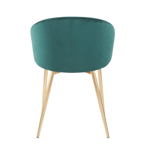 Lumisource Claire Chair in Gold Metal and Emerald Green Velvet - CH-CLAIRE AUVGN