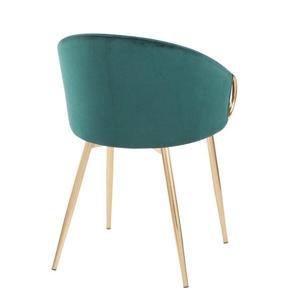 Lumisource Claire Chair in Gold Metal and Emerald Green Velvet - CH-CLAIRE AUVGN