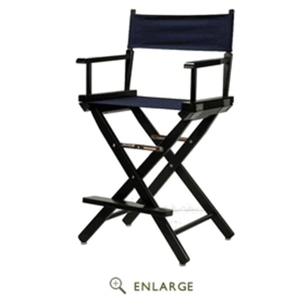 Casual Home Casual Home 220-02-021-10 24 in. Directors Chair Black Frame with Navy Blue Canvas - 220-02/021-10