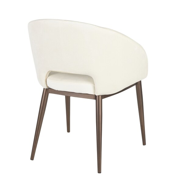 Lumisource Renee Chair in Copper Metal Legs with Cream Velvet - CH-RENEE CUCR