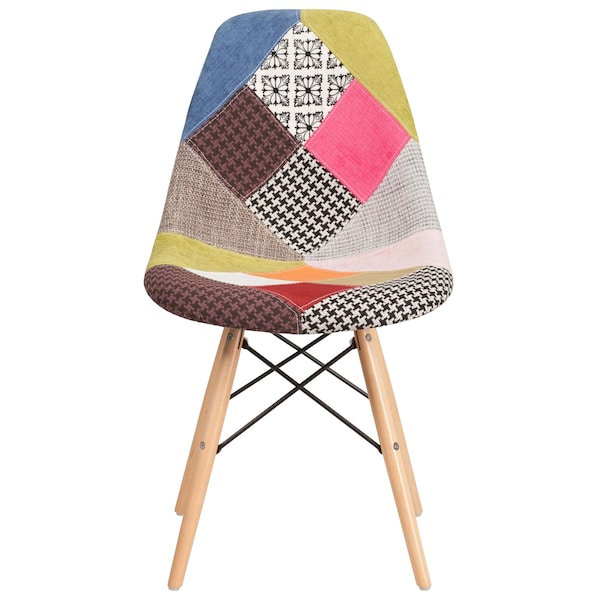 Flash Furniture Elon Series Milan Patchwork Fabric Chair with Wooden Legs - 2-FH-130-DCV1-D-GG