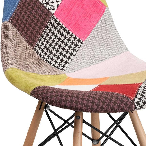 Flash Furniture Elon Series Milan Patchwork Fabric Chair with Wooden Legs - 2-FH-130-DCV1-D-GG