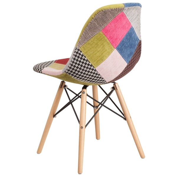 Flash Furniture Elon Series Milan Patchwork Fabric Chair with Wooden Legs - 2-FH-130-DCV1-D-GG