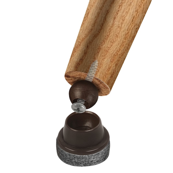Slipstick Slipstick GorillaFelt Brown/Gray 1 in. Screw-On Felt Chair Glide Set 8 pk - CB259