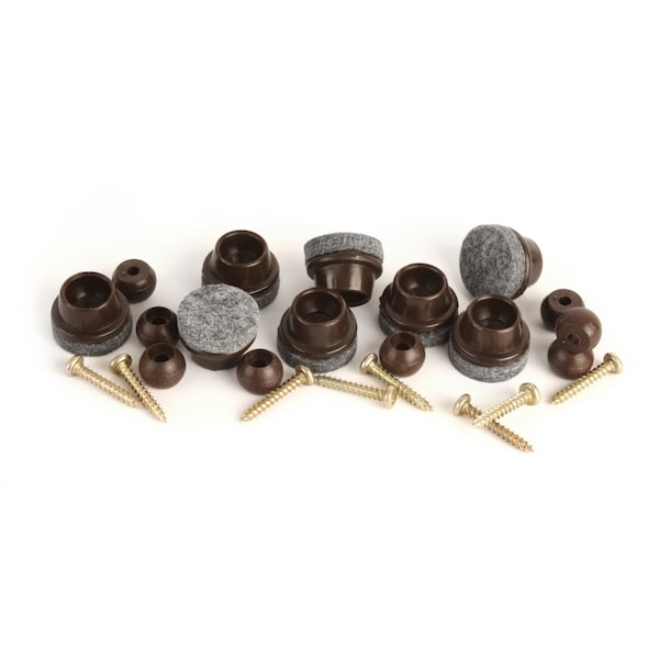 Slipstick Slipstick GorillaFelt Brown/Gray 1 in. Screw-On Felt Chair Glide Set 8 pk - CB259