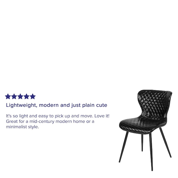 Flash Furniture Bristol Contemporary Upholstered Chair in Black Vinyl, PK4 - 4-LF-9-07A-BLK-GG