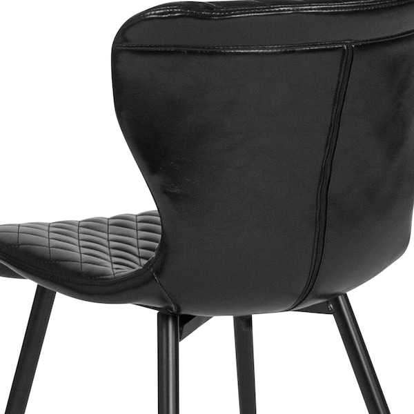 Flash Furniture Bristol Contemporary Upholstered Chair in Black Vinyl, PK4 - 4-LF-9-07A-BLK-GG