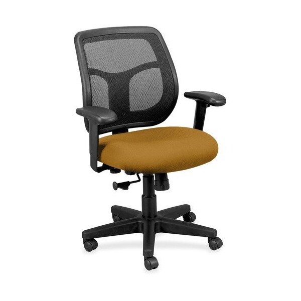 Eurotech - The Raynor Group Mid-back Chair, Mesh, 26inx19.3inx35-38-1/2in, Butterscotch/Black - EUTMT940071