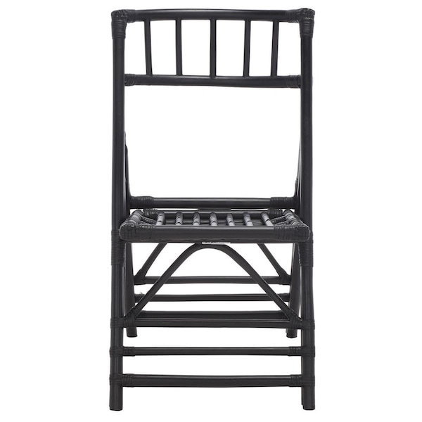 Safavieh 19 x 28 x 34.5 in. Maja Rattan Folding Accent Chair - Black - Set of 2 - SEA7042A-SET2